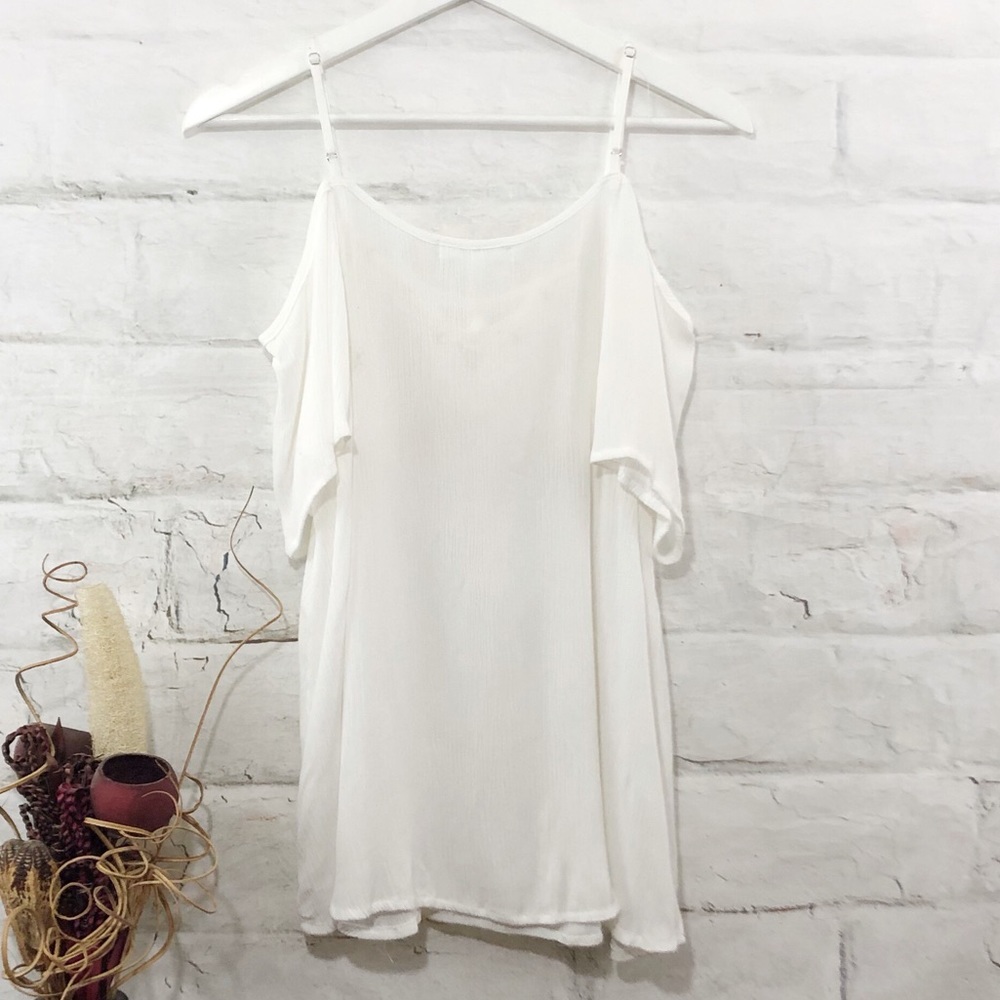 White Lace Up Tank - Picture 3 of 4